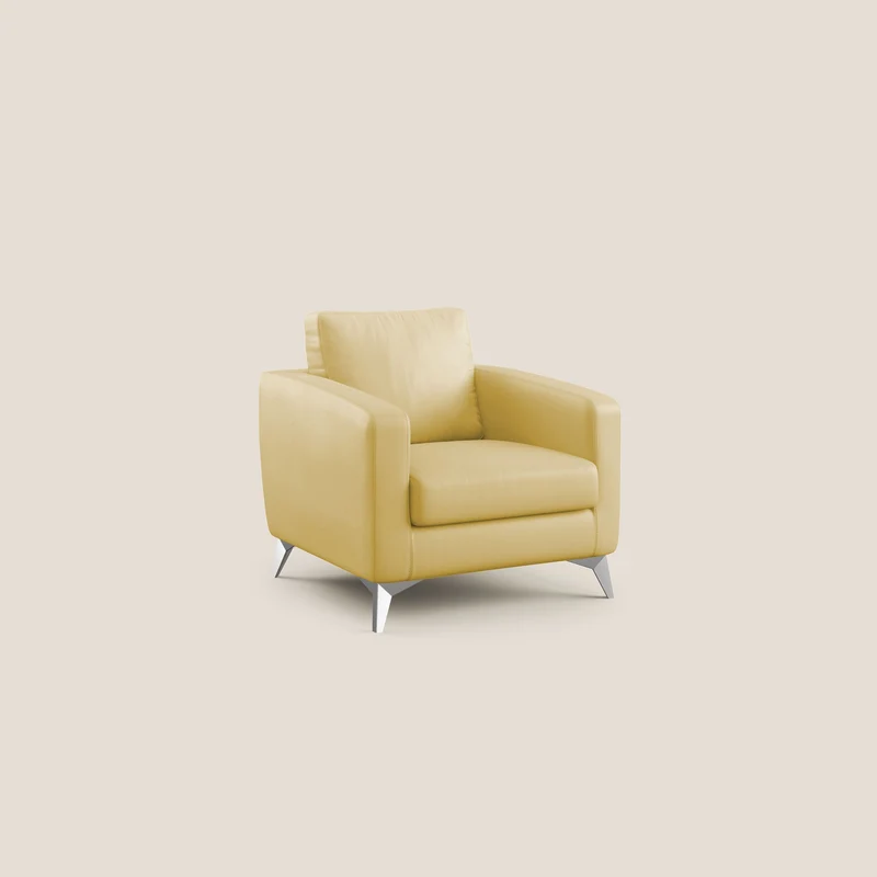 Orione fauteuil en simili cuir imperméable T04 jaune