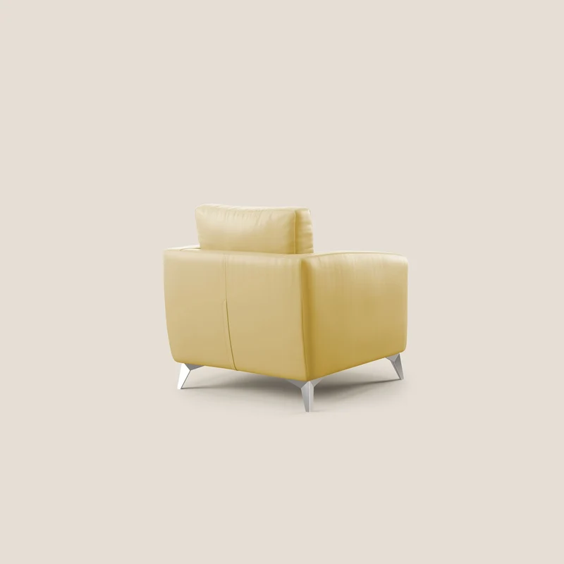 Orione fauteuil en simili cuir imperméable T04 jaune