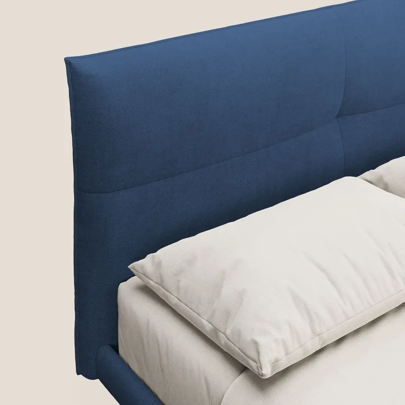 Akiko lit rembourré avec pieds hauts en métal en tissu imperméable T02 bleu