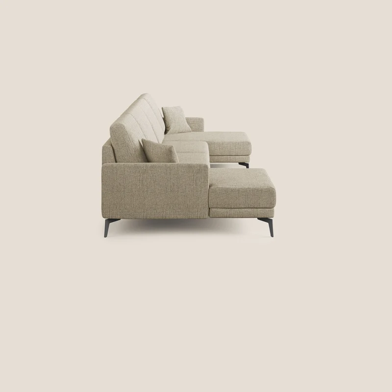 Saturno canapé panoramique moderne en tissu doux imperméable T03 beige