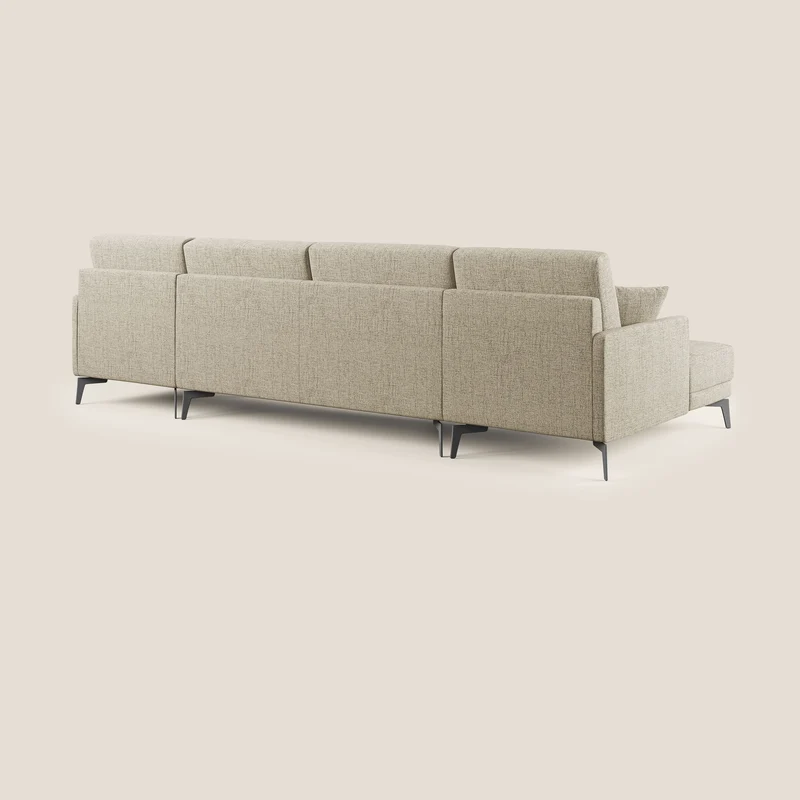 Saturno canapé panoramique moderne en tissu doux imperméable T03 beige
