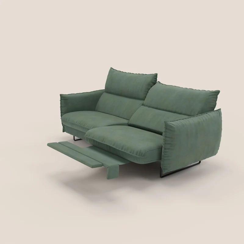 Monamour canapé au design moderne avec option relax électrique en microfibre détachable imperméable T11 vert