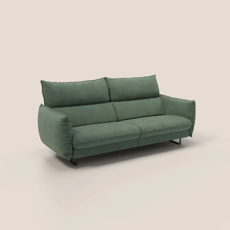 Monamour canapé au design moderne avec option relax électrique en microfibre détachable imperméable T11 vert