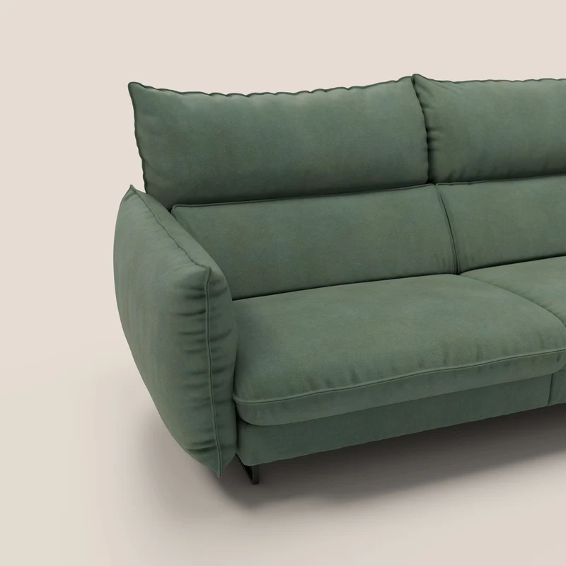 Monamour canapé au design moderne avec option relax électrique en microfibre détachable imperméable T11 vert