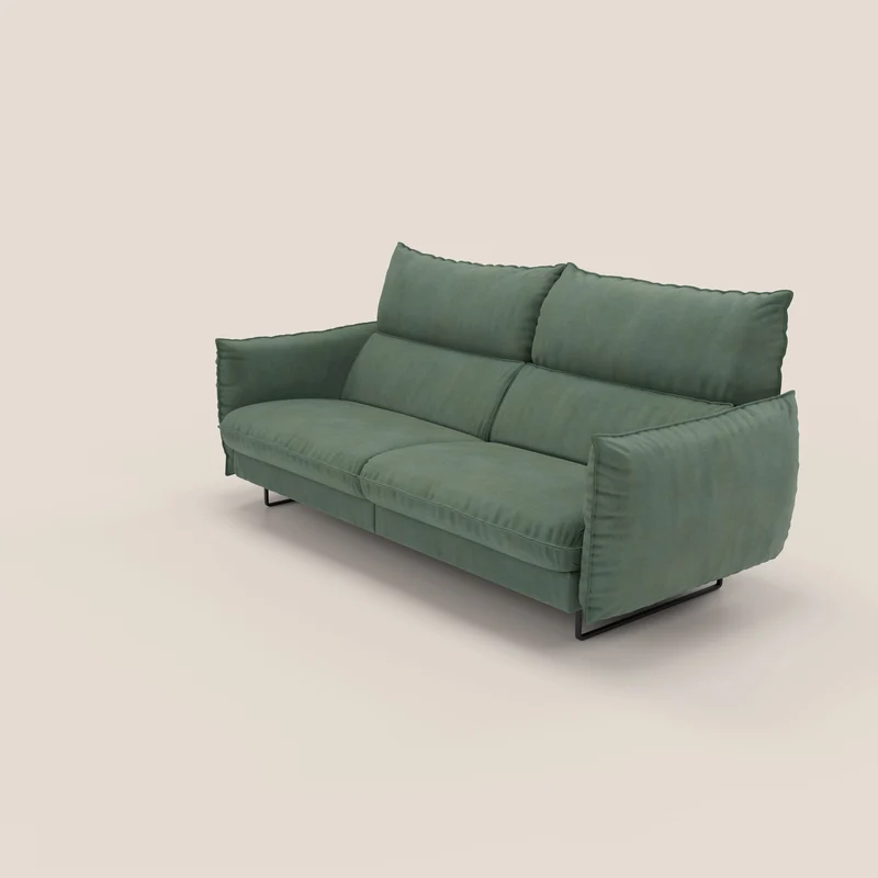 Monamour canapé au design moderne avec option relax électrique en microfibre détachable imperméable T11 vert