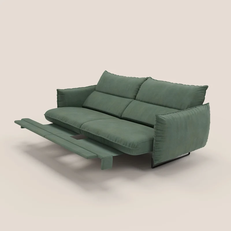 Monamour canapé au design moderne avec option relax électrique en microfibre détachable imperméable T11 vert