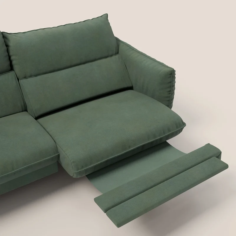 Monamour canapé au design moderne avec option relax électrique en microfibre détachable imperméable T11 vert