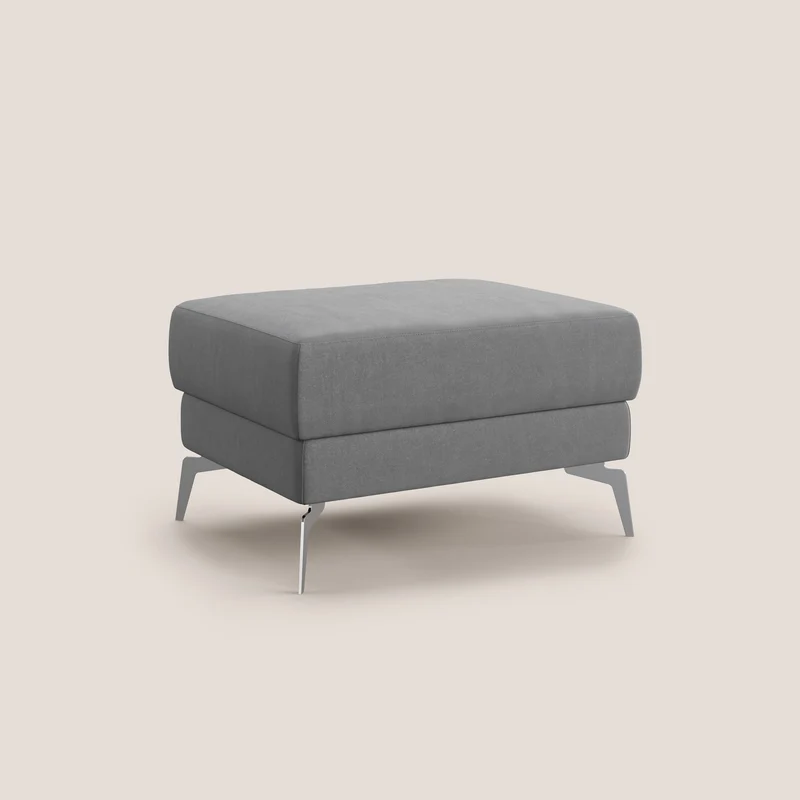 Star Pouf avec pieds hauts en microfibre imperméable T11 gris