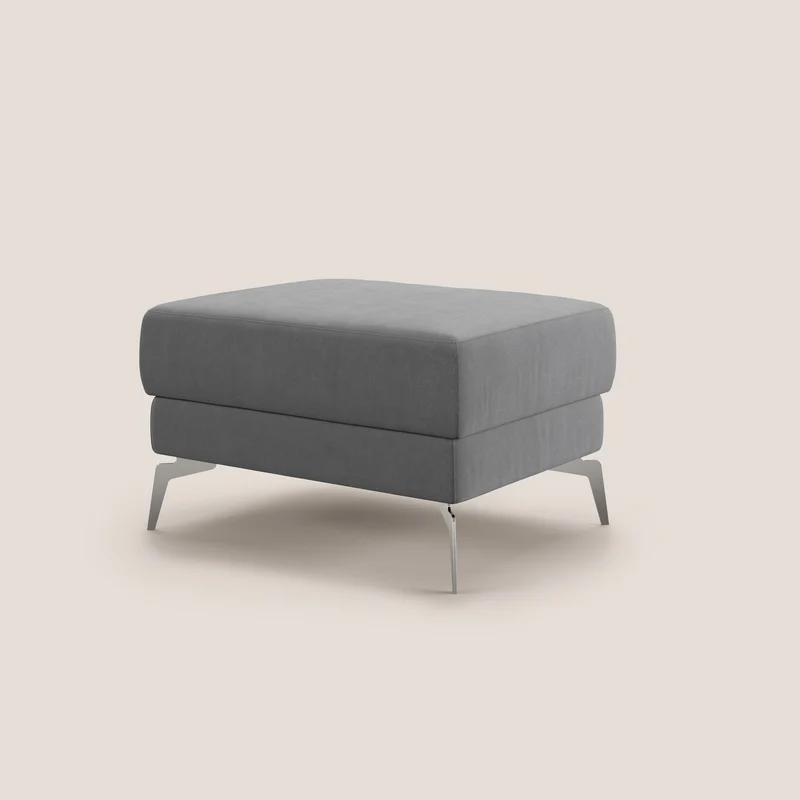 Star Pouf avec pieds hauts en microfibre imperméable T11 gris