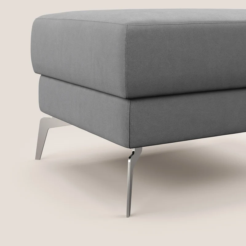 Star Pouf avec pieds hauts en microfibre imperméable T11 gris