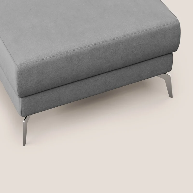 Star Pouf avec pieds hauts en microfibre imperméable T11 gris