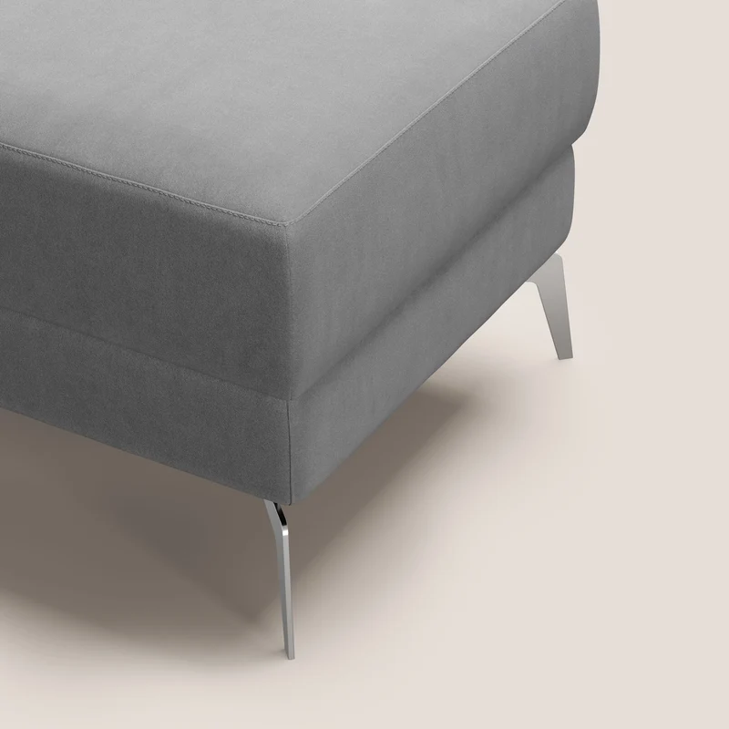 Star Pouf avec pieds hauts en microfibre imperméable T11 gris