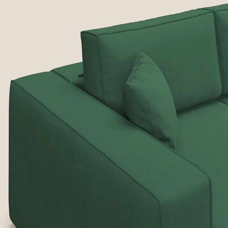Morfeo Canapé avec 3 assises extractibles en tissu doux imperméable T02 vert