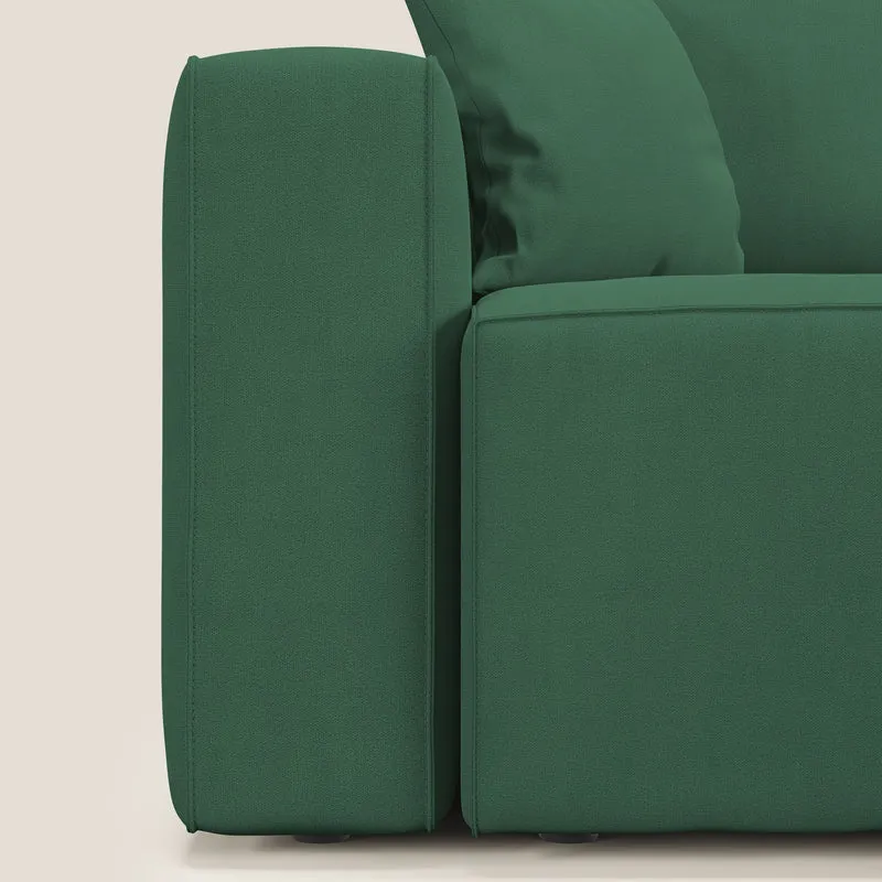 Morfeo Canapé avec 3 assises extractibles en tissu doux imperméable T02 vert