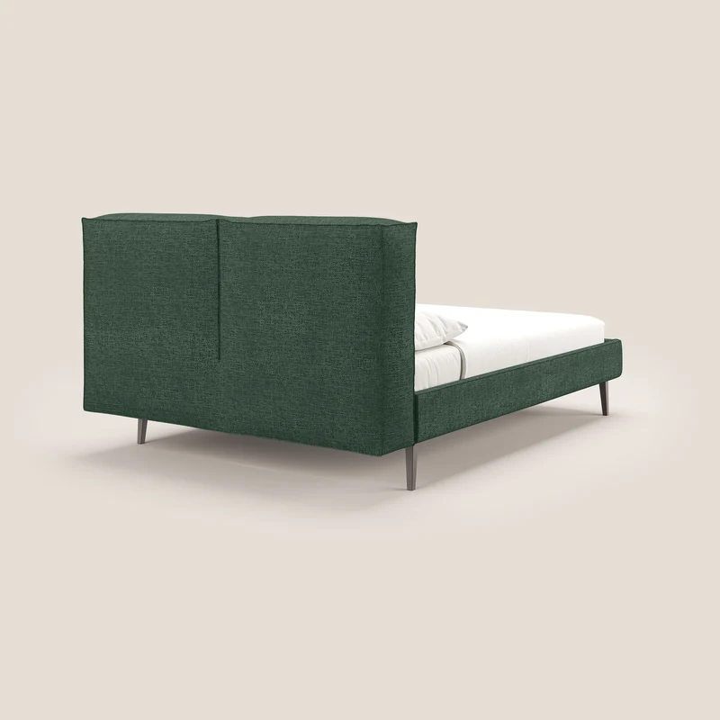 Isotta lit rembourré complètement déhoussable en tissu doux imperméable T10 vert