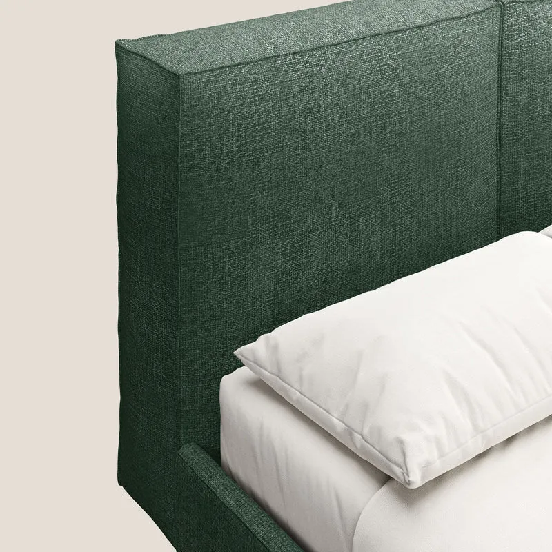 Isotta lit rembourré complètement déhoussable en tissu doux imperméable T10 vert