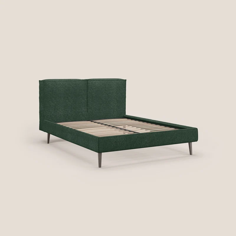 Isotta lit rembourré complètement déhoussable en tissu doux imperméable T10 vert
