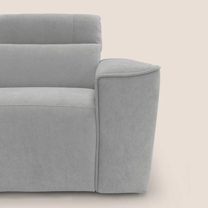 Clark Canapé modulable avec 3 assises et avec option relax électrique en tissu imperméable et détachable T17 gris