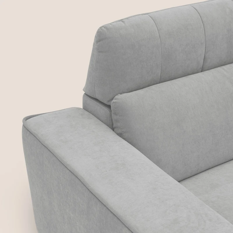 Clark Canapé modulable avec 3 assises et avec option relax électrique en tissu imperméable et détachable T17 gris