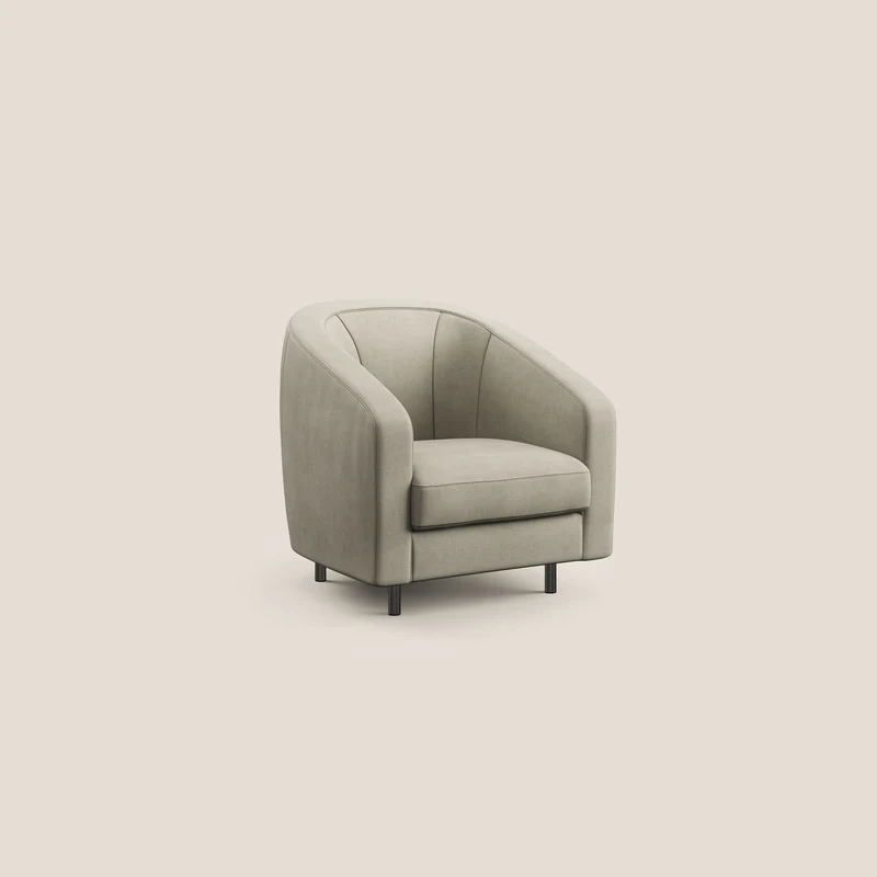 Pandora Fauteuil en tissu doux imperméable T02 crème