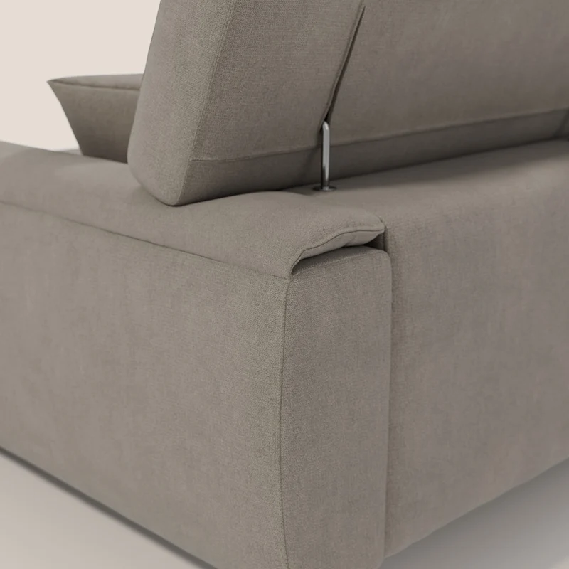 Caravaggio Canapé d'angle avec assises coulissantes en tissu doux imperméable T02 beige