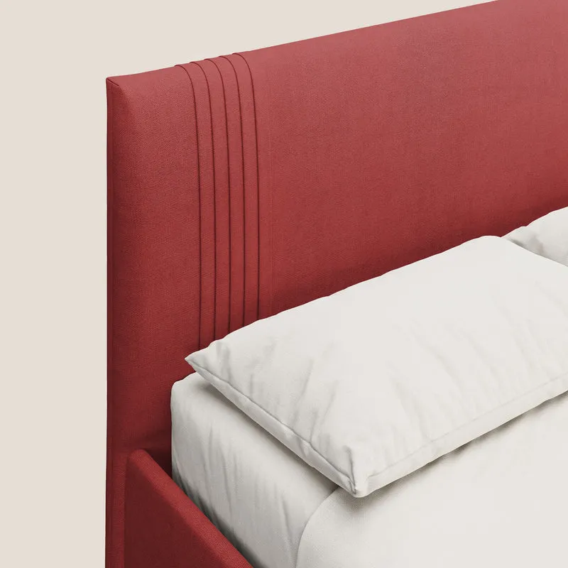 Yvonne lit avec coffre en tissu doux imperméable T02 rouge
