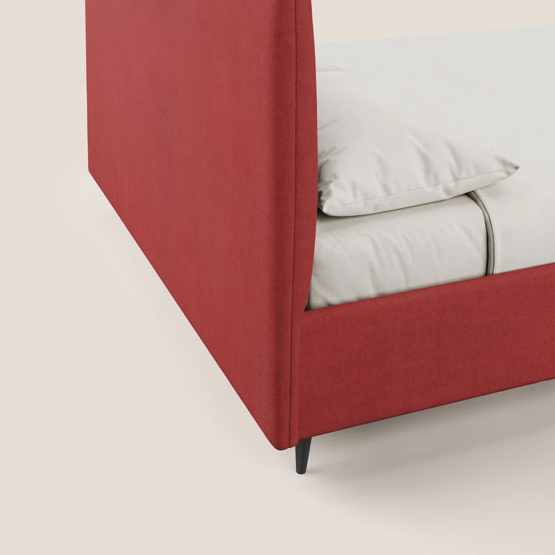 Yvonne lit avec coffre en tissu doux imperméable T02 rouge