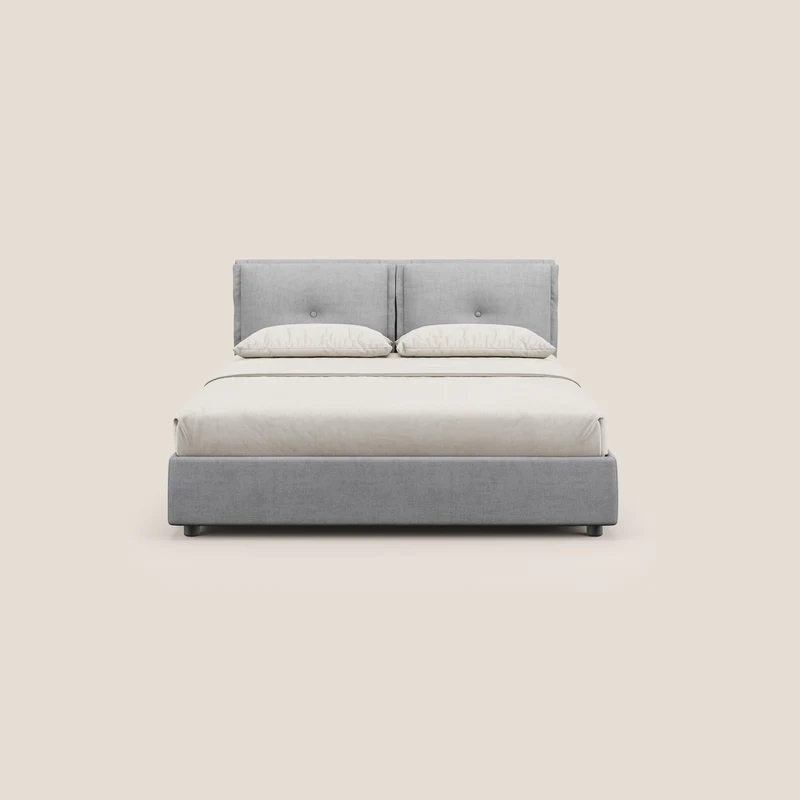 Travis lit coffre avec coussins capitonnés amovibles en tissu imperméable T02 gris clair