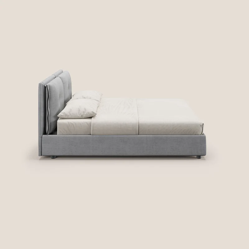 Travis lit coffre avec coussins capitonnés amovibles en tissu imperméable T02 gris clair