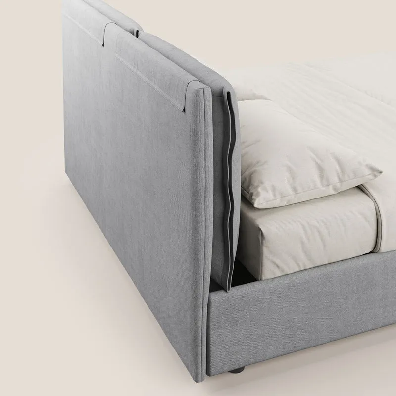 Travis lit coffre avec coussins capitonnés amovibles en tissu imperméable T02 gris clair