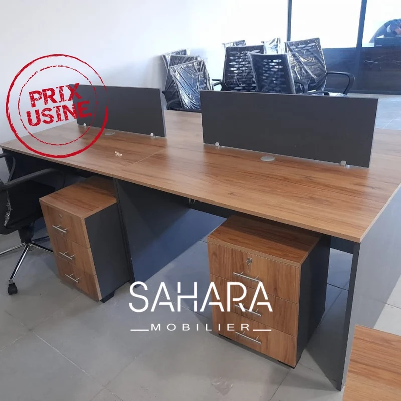 Bureau Bench 4 positions avec caissons Réf. B2151