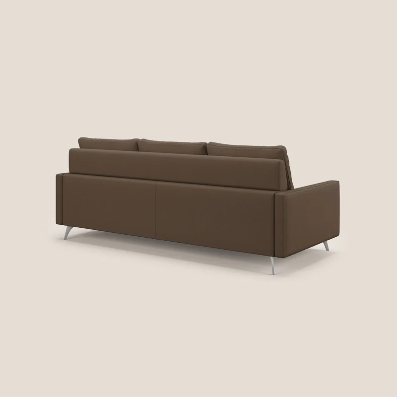 Klimt canapé d'angle avec assises coulissantes en tissu dous détachable T05 marron