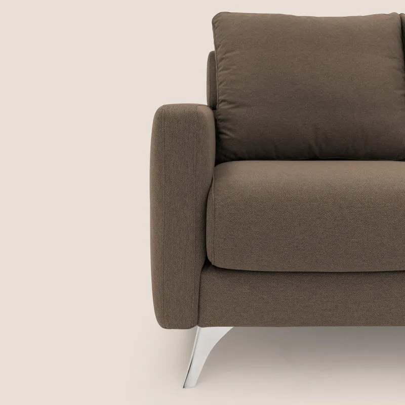 Klimt canapé d'angle avec assises coulissantes en tissu dous détachable T05 marron