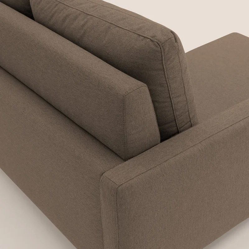 Klimt canapé d'angle avec assises coulissantes en tissu dous détachable T05 marron