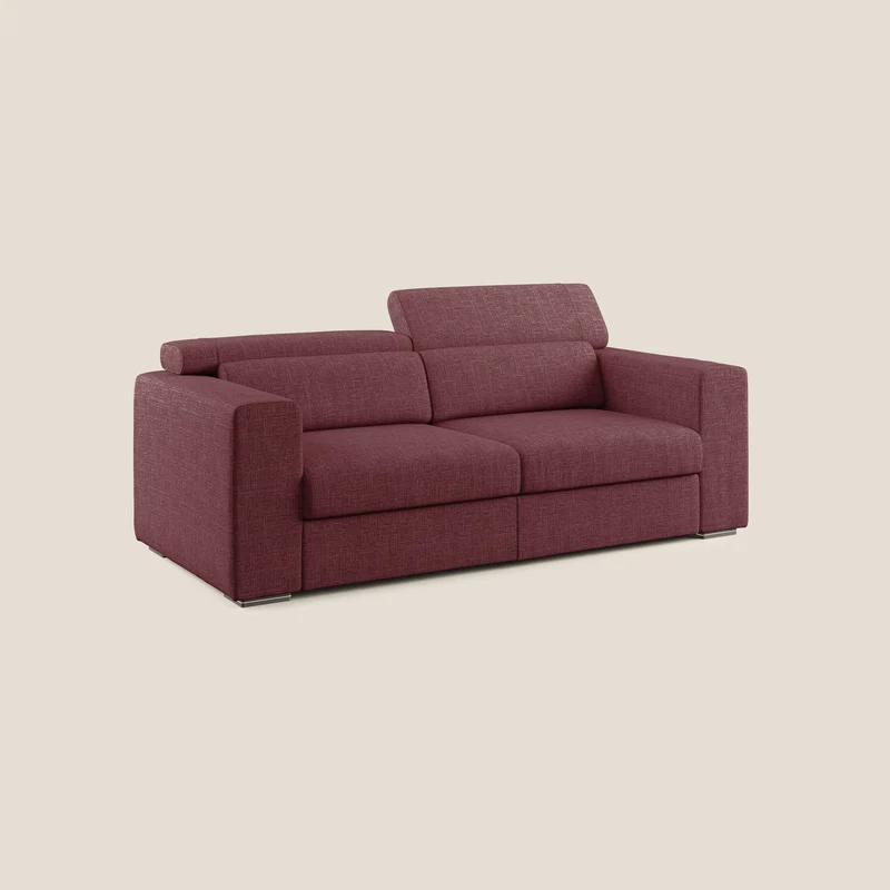 Vegas canapé avec têtières inclinables en tissu doux imperméable T06 rouge