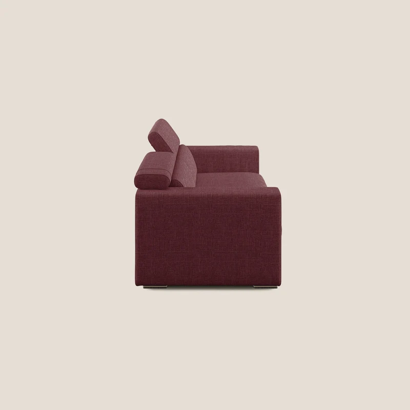 Vegas canapé avec têtières inclinables en tissu doux imperméable T06 rouge
