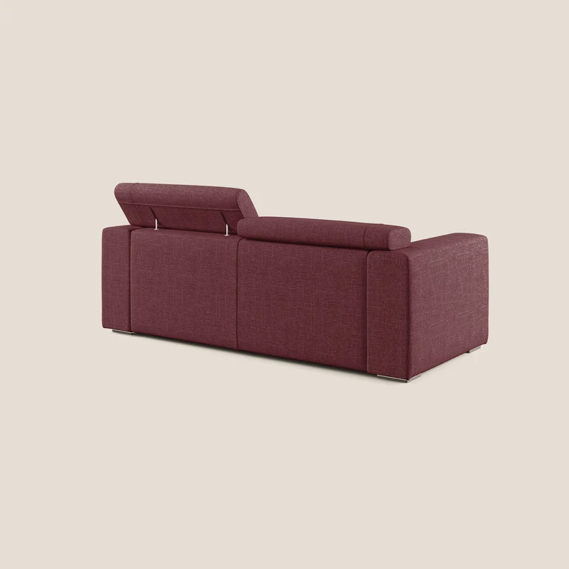 Vegas canapé avec têtières inclinables en tissu doux imperméable T06 rouge