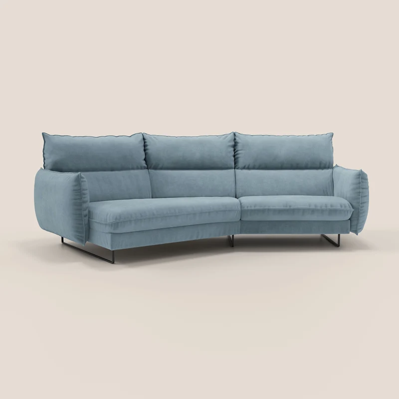 Monamour canapé d'angle au design moderne avec option relax électrique en microfibre détachable imperméable T11 sucre glace
