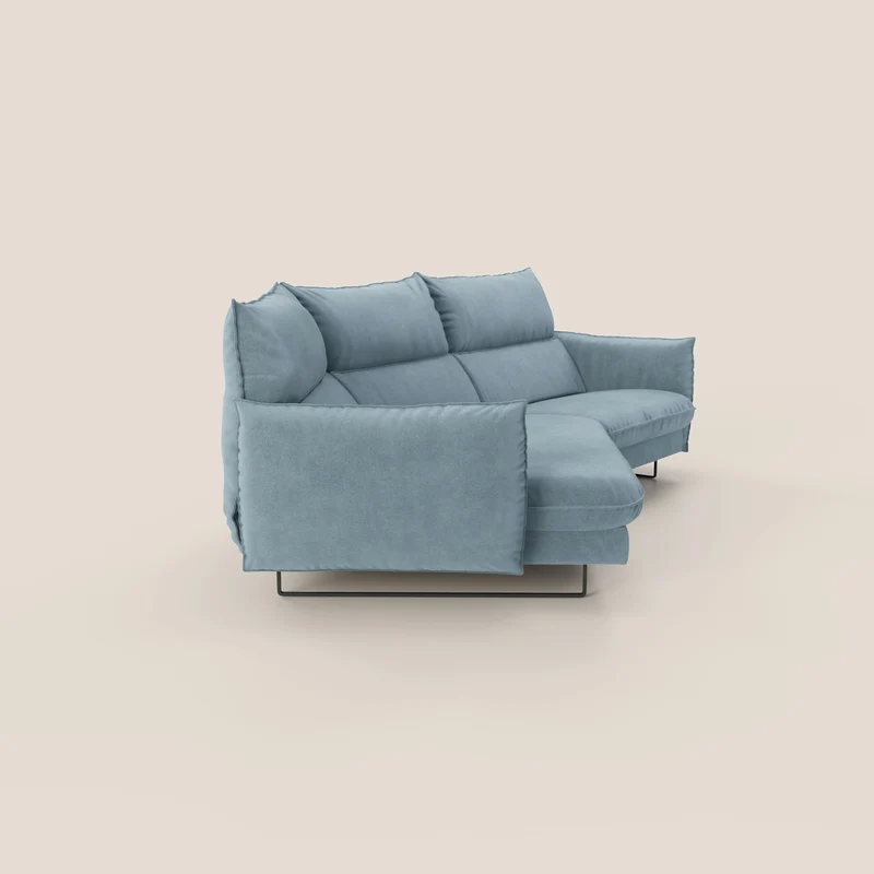 Monamour canapé d'angle au design moderne avec option relax électrique en microfibre détachable imperméable T11 sucre glace