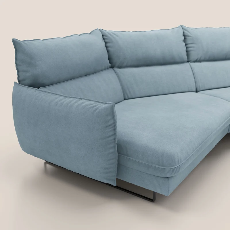 Monamour canapé d'angle au design moderne avec option relax électrique en microfibre détachable imperméable T11 sucre glace