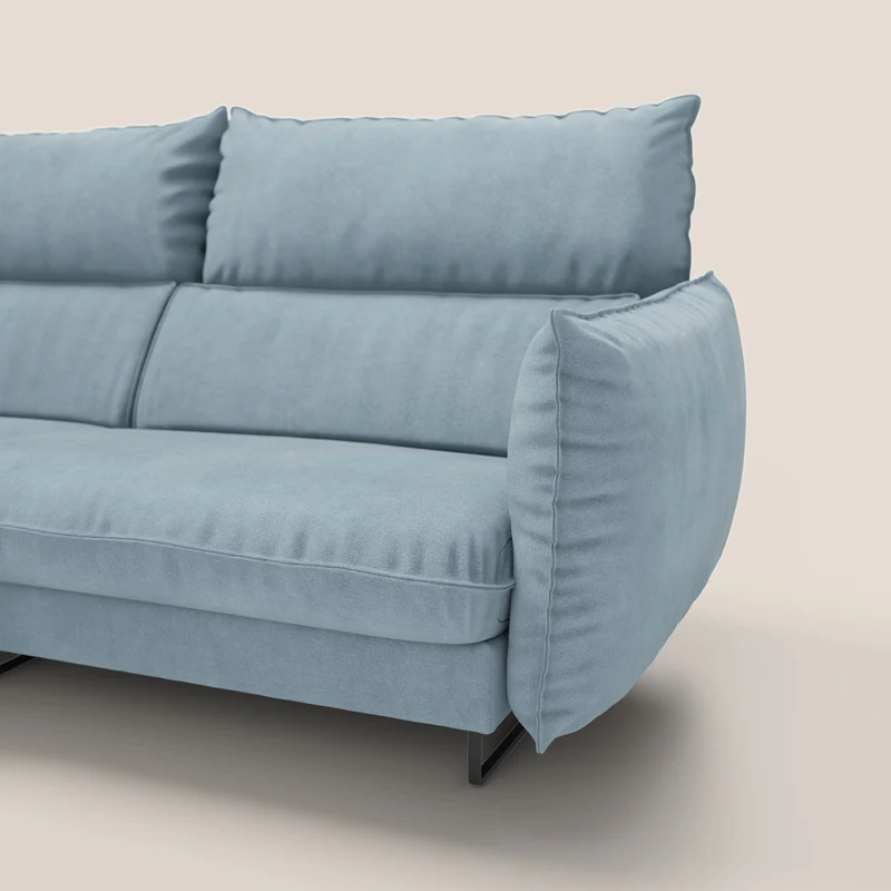 Monamour canapé d'angle au design moderne avec option relax électrique en microfibre détachable imperméable T11 sucre glace