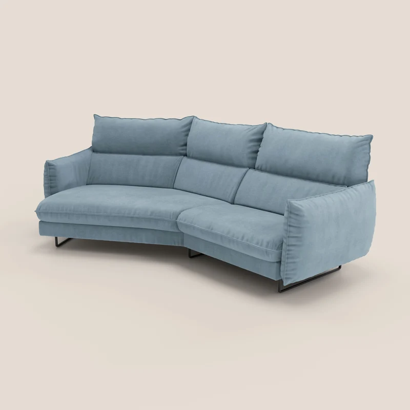 Monamour canapé d'angle au design moderne avec option relax électrique en microfibre détachable imperméable T11 sucre glace