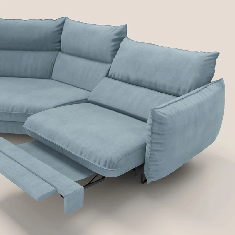 Monamour canapé d'angle au design moderne avec option relax électrique en microfibre détachable imperméable T11 sucre glace