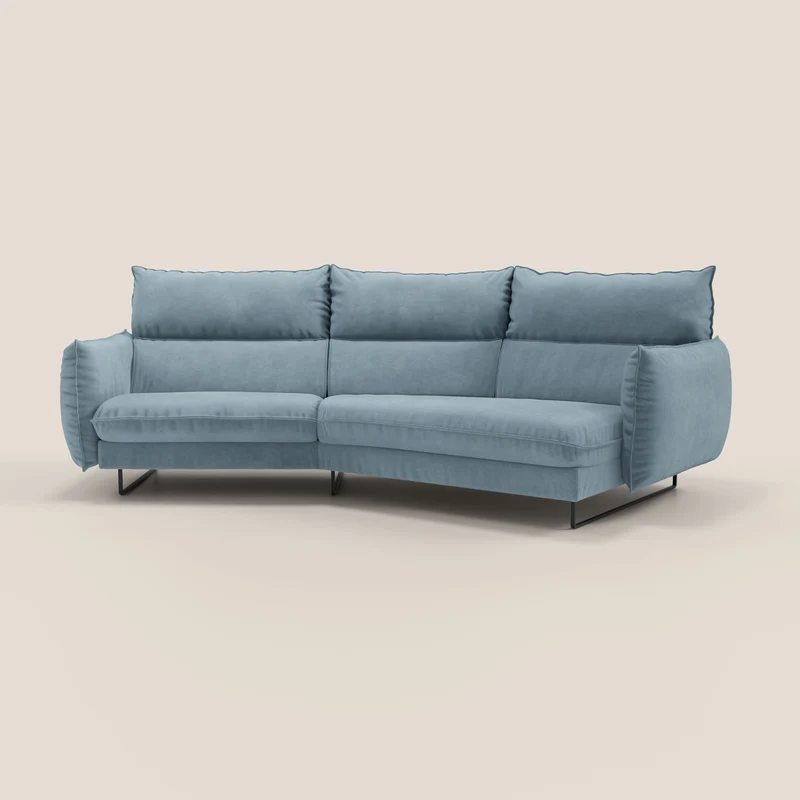 Monamour canapé d'angle au design moderne avec option relax électrique en microfibre détachable imperméable T11 sucre glace