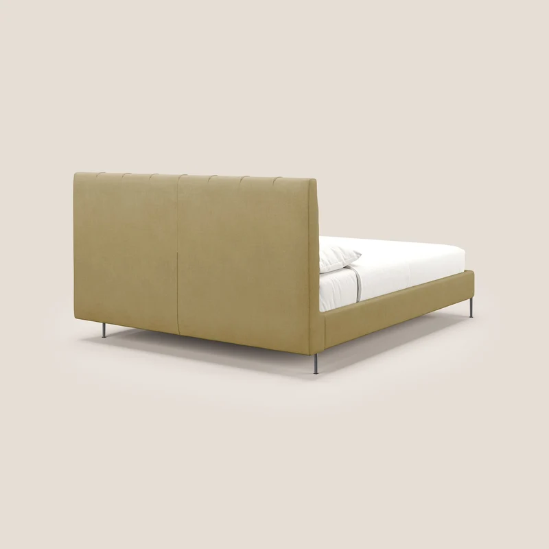 Calliope lit rembourré aux pieds hauts complètement déhoussable en tissu détachable T17 jaune
