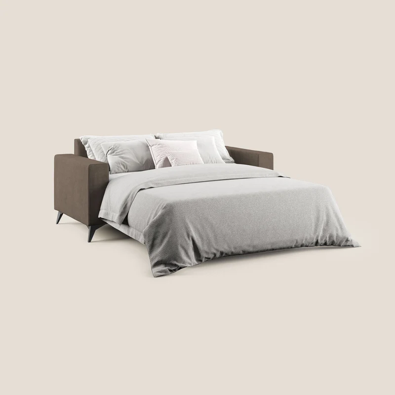 Pegaso canapé convertible avec têtières inclinables en tissu doux imperméable T02 marron
