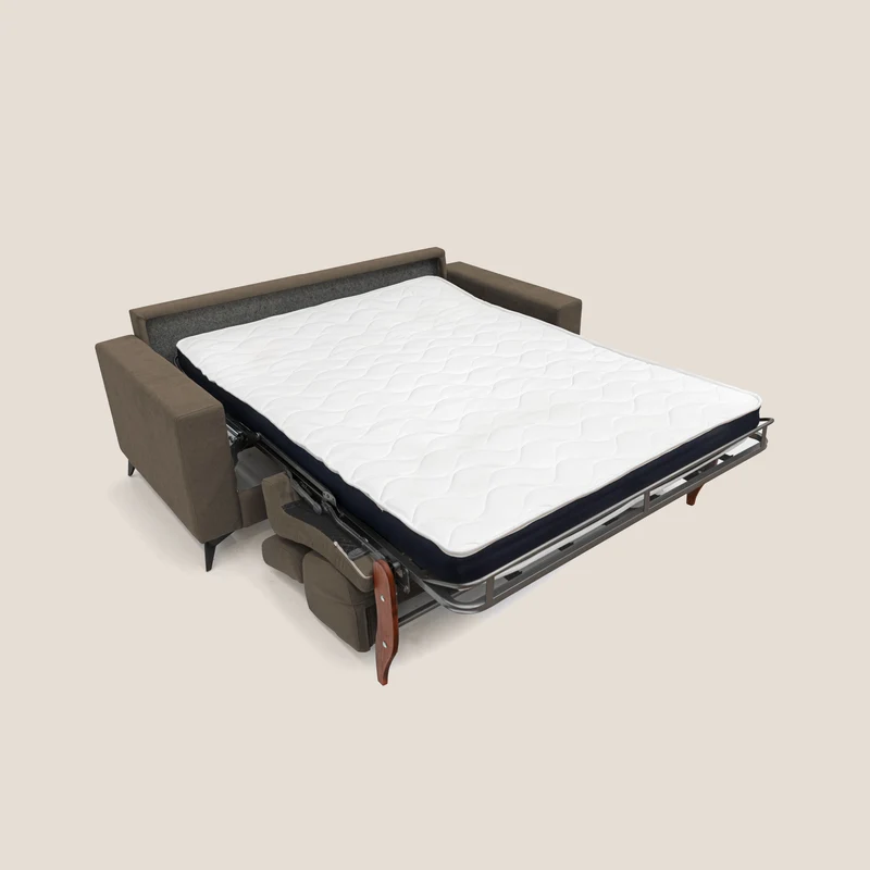 Pegaso canapé convertible avec têtières inclinables en tissu doux imperméable T02 marron