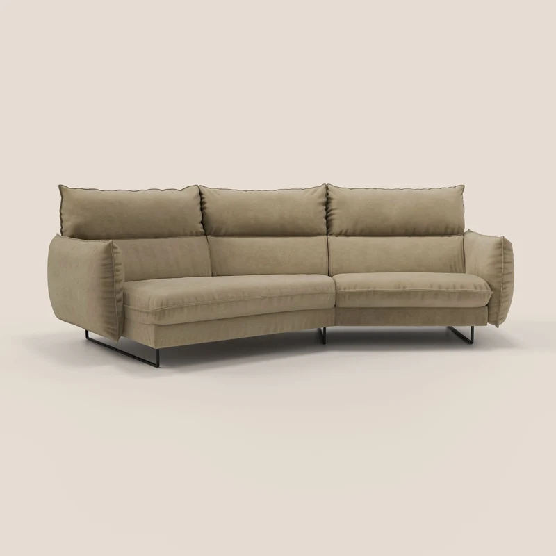 Monamour canapé d'angle au design moderne avec option relax électrique en microfibre détachable imperméable T11 beige