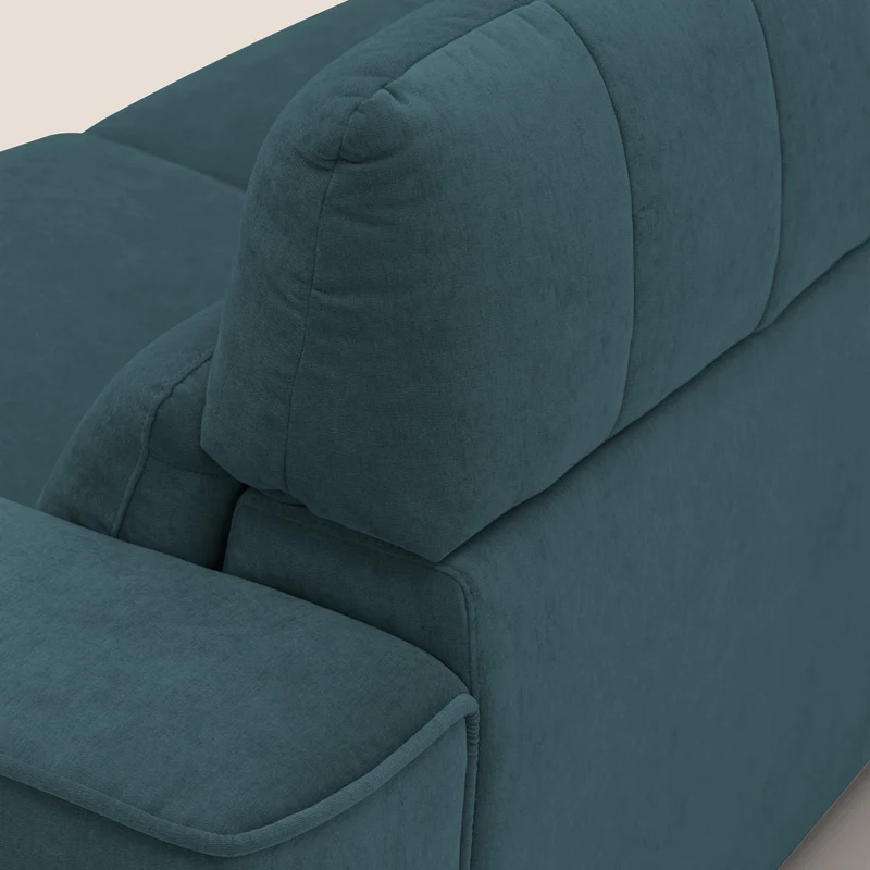 Clark canapé modulable d'angle REVERSIBLE avec option relax électrique en tissu détachable imperméable T17 bleu canard