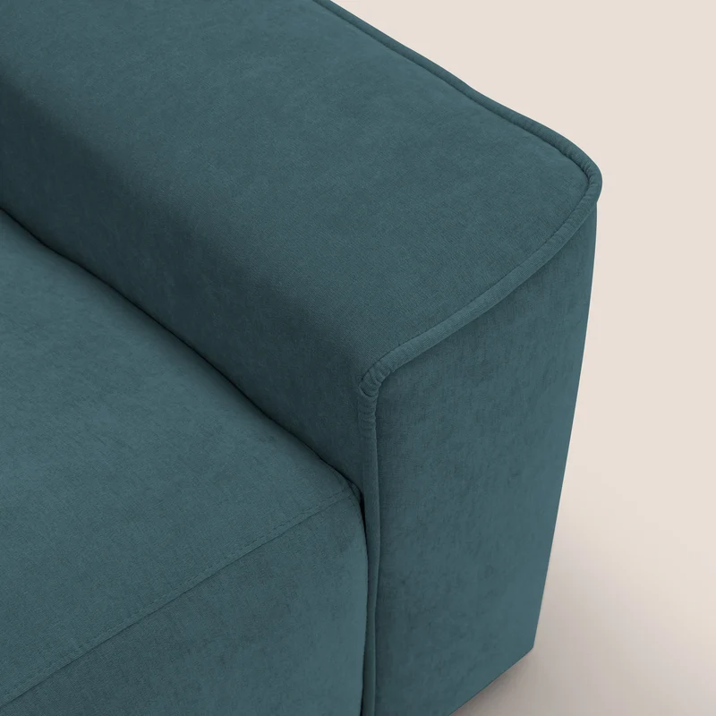 Clark canapé modulable d'angle REVERSIBLE avec option relax électrique en tissu détachable imperméable T17 bleu canard